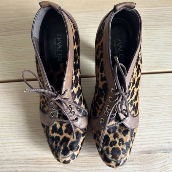 Diavelesi Pony Hair Platforms Leopard - Picture 3 of 3